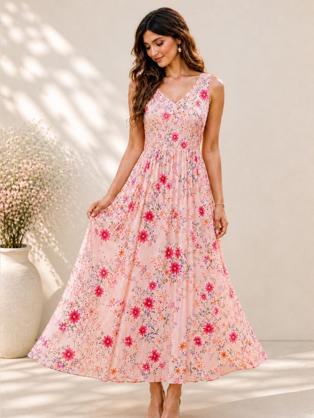 Jack by BB Dakota Pink Floral Maxi Dress